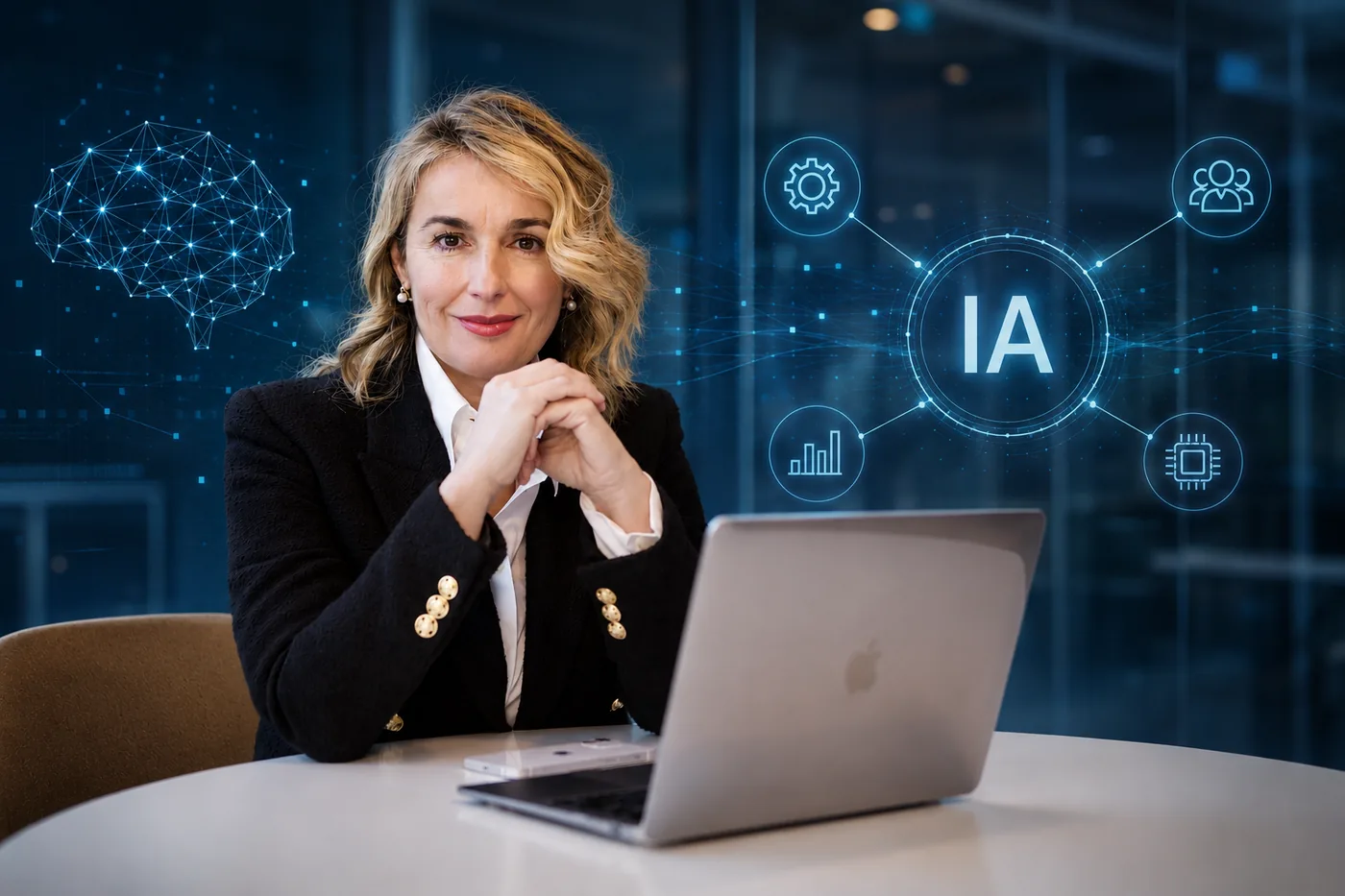 Esperanza Hidalgo preparando un diagnóstico de inteligencia artificial para una empresa